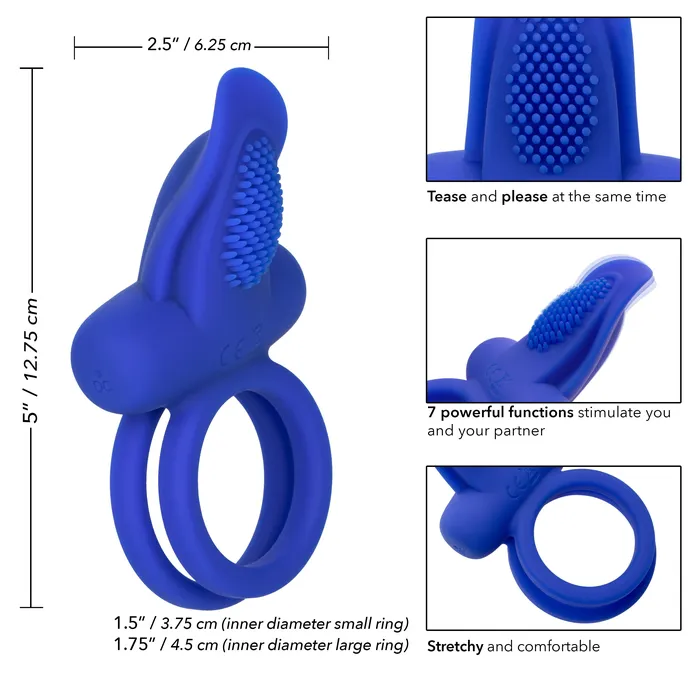 Silicone Rechargeable Dual Pleaser Enhancer California Exotic Female Sex Toys