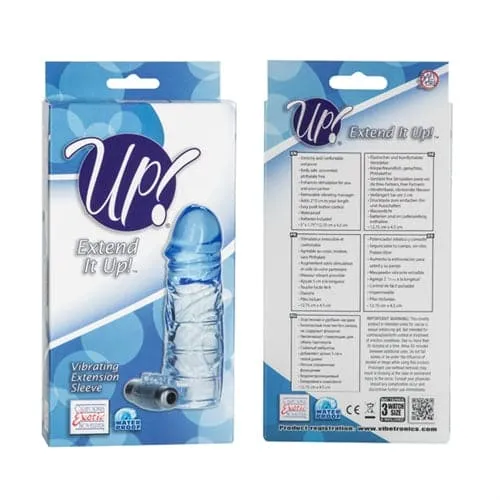 Male Sex Toys Up Extended It Up Vibrating Extension Sleeve Blue CalExotics Male Sex Toys Up Extended It Up Vibrating Extension Sleeve Blue CalExotics