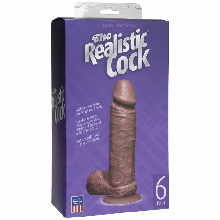 Doc Johnson Novelties Realistic Cock 6in Brown Dildos
