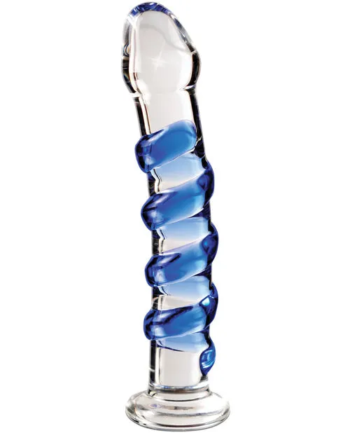 Dildos Pipedream Icicles No 5 Hand Blown Glass Massager Clear Wblue Swirls