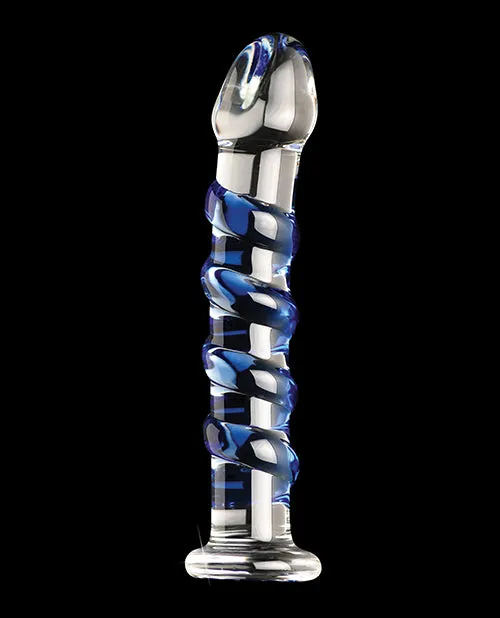 Dildos Pipedream Icicles No 5 Hand Blown Glass Massager Clear Wblue Swirls