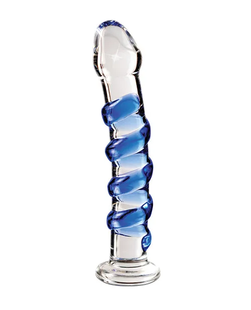 Dildos Pipedream Icicles No 5 Hand Blown Glass Massager Clear Wblue Swirls