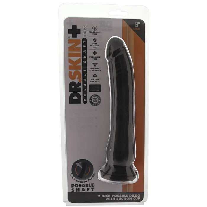 Blush Dildos Dr Skin Plus 9 Inch Posable Dildo in Black Blush Dildos Dr Skin Plus 9 Inch Posable Dildo in Black