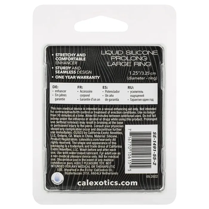 CAL EXOTICS Male Sex Toys Alpha Liquid Silicone Prolong Large Ring