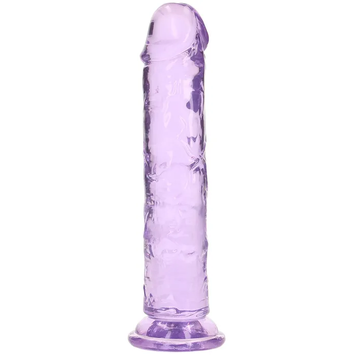 Shots Toys Dildos RealRock Crystal Clear Jelly 7 Inch Dildo in Purple