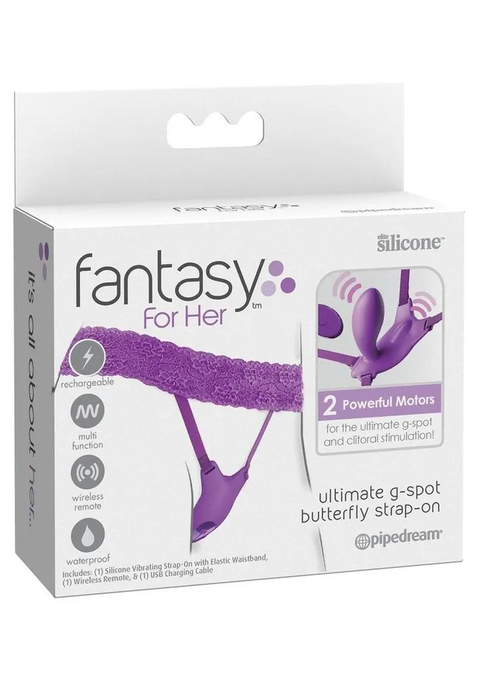 Fantasy For Her Ultimate GSpot Butterfly StrapOn Rechargeable Silicone with Remote Control Fantasy For Her Female Sex Toys